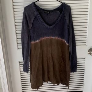 Multi color sweater. Warm, long, and casual.